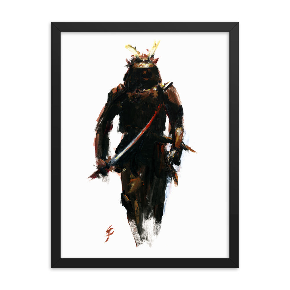 "Samurai" Print (Samurai Painting). Framed poster