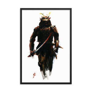 "Samurai" Print (Samurai Painting). Framed poster