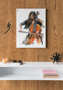 "Virtuosity" cello art Canvas